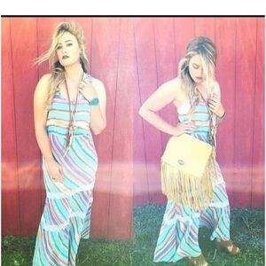 Tasha Polizzi Salsa Maxi Dress Women’s Size Large Boho, Beach Resort, Croquet